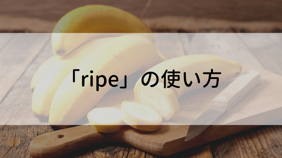 ケンジントン英会話ブログ：「ripe」の様々な使い方と「mature」との違い【例文つきで解説】